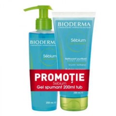 PACHET Sebium Gel spumant 2 x 200ml, Bioderma
